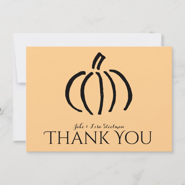 Modern Pumpkin Personalized Thank You Notes (Front)