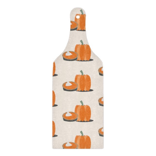Modern Pumpkin Pumpkin Pie Pattern Cream Cutting Board (Front)