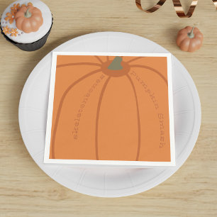 Modern Pumpkin Smash Party Personalized Napkin