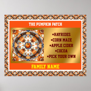 Modern Pumpkin Thanksgiving Autumn Collection Poster