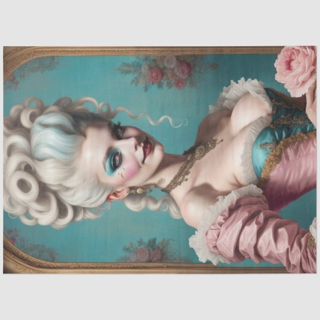 Modern Punk Marie Antoinette Decoupage Paper (Front)