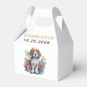 Modern Puppy Dog Terracotta Baby Shower Favor Box