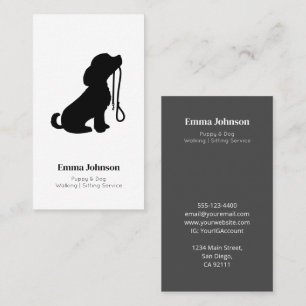 Modern Puppy & Dog Walking   Sitting Service Business Card