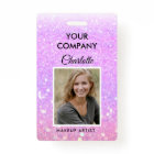 Modern Purpel Glitter Employee Photo ID Badge