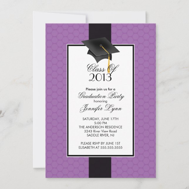 Modern Purple 2013 Graduation Party Invitation (Front)