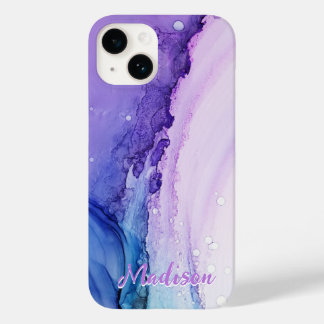 Modern Purple Abstract Personalized Case-Mate iPhone 14 Case
