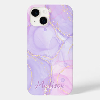 Modern Purple Abstract Personalized Case-Mate iPhone 14 Case