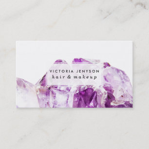 Modern purple agate amethyst stone business card