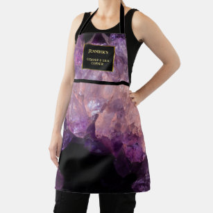 Modern purple amethyst professional monogram apron