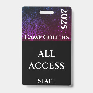 Modern Purple and Black Rustic Camp Staff Badge