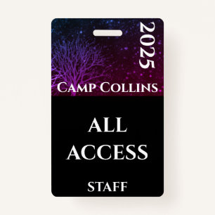Modern Purple and Black Rustic Camp Staff Badge