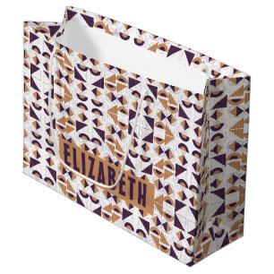 Modern Purple and gold Aesthetic abstract Pattern Large Gift Bag