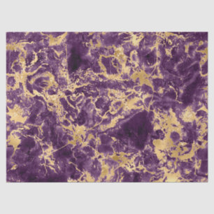 Modern Purple and Gold Marble Pattern Tissue Paper