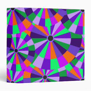 Modern Purple and Green Futurist Circles Binder