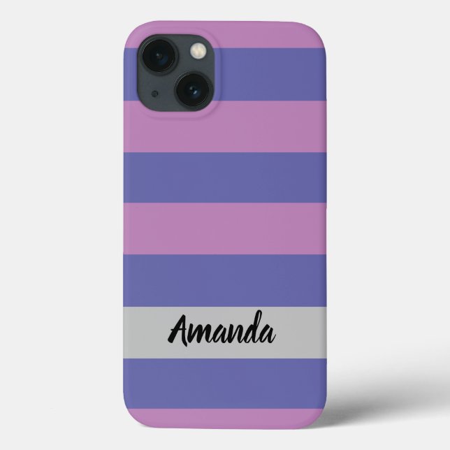 Modern purple and pink personalized Case-Mate iPhone case (Back)