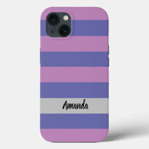 Modern purple and pink personalized iPhone 13 case