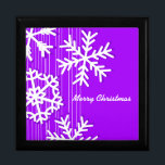 Modern purple and white Christmas snowflakes Gift Box<br><div class="desc">Lovely,  modern and trendy pattern with white snowflakes on a colourful background. Perfect Christmas gift.</div>