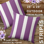 Modern Purple And White Striped Outdoor Pillow<br><div class="desc">Elegant and stylish purple striped throw pillow for a new and trendy addition to your summer patio decor.</div>