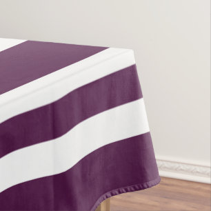 Modern Purple And White Stripes Pattern Tablecloth