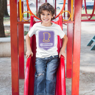 Modern Purple and Yellow Kettles Icon T-Shirt