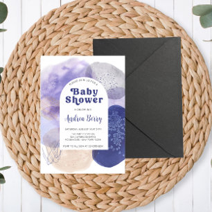 Modern Purple Baby Shower Invitation