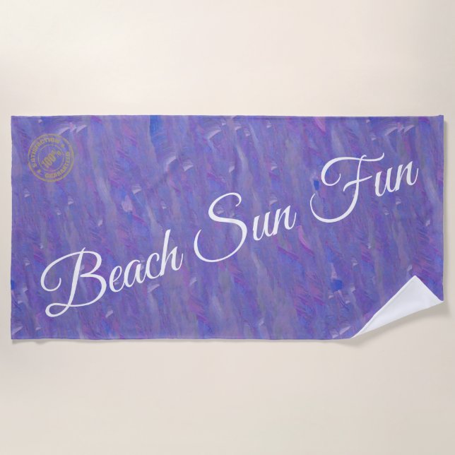 Modern Purple Beach Towel (Front)