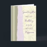 Modern Purple Beige Granddaughter Birthday Card<br><div class="desc">Birthday card for granddaughter with simple and natural tones in beige,  cream and lavender purple and thoughtful verse.</div>