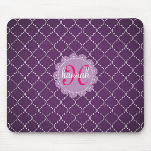 Modern Purple Bristol Tiles Personalized Trendy Mouse Pad
