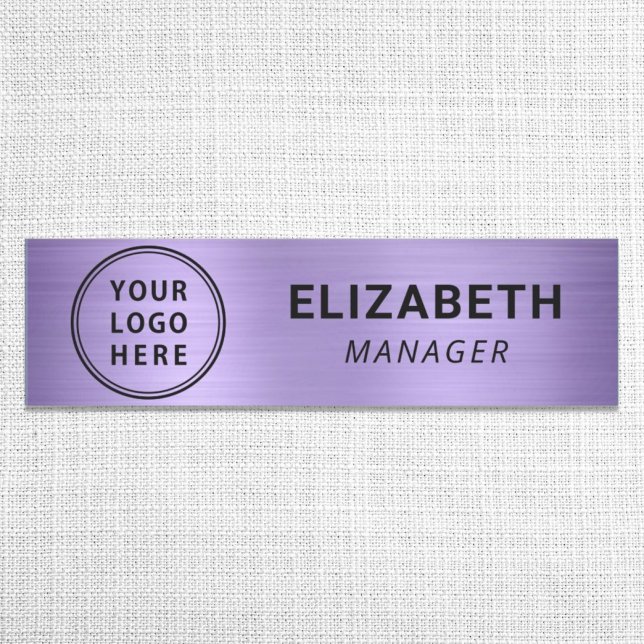 Modern Purple Business Logo Name Tag (Creator Uploaded)