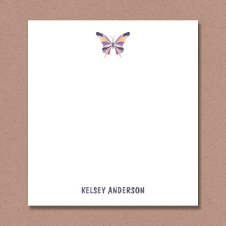 Modern Purple Butterfly Personalized Notepad