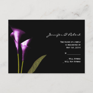 Modern Purple Calla Lily  Response Card