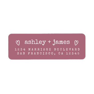 Modern Purple Cassis Wedding Return Address Label
