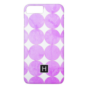 Modern Purple Circles Monogram Case-Mate iPhone Case