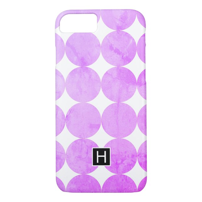 Modern Purple Circles | Monogram Case-Mate iPhone Case (Back)