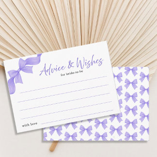 Modern Purple Coquette Bow Advice and Wishes Card
