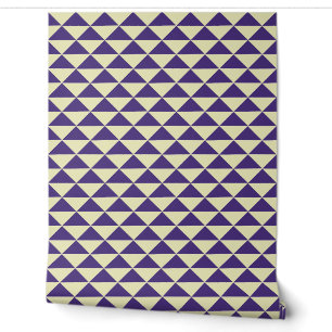 Modern Purple & Cream Geometric Triangle Pattern Wallpaper