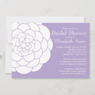 Modern Purple Dahlia Bloom Floral Bridal Shower Invitation