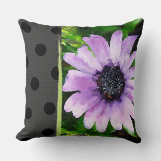 Modern Purple Daisy reversible accent cushion
