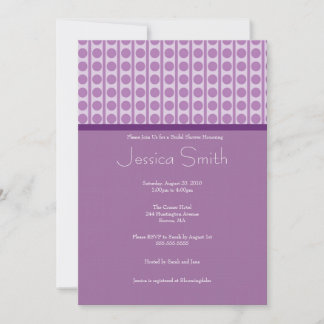 Modern Purple Dots Bridal Shower Invitation