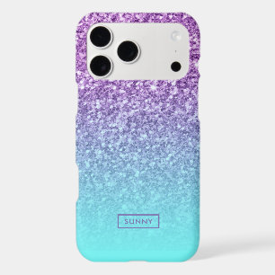 Modern Purple Faux Glitter Turquoise Ombre no.2