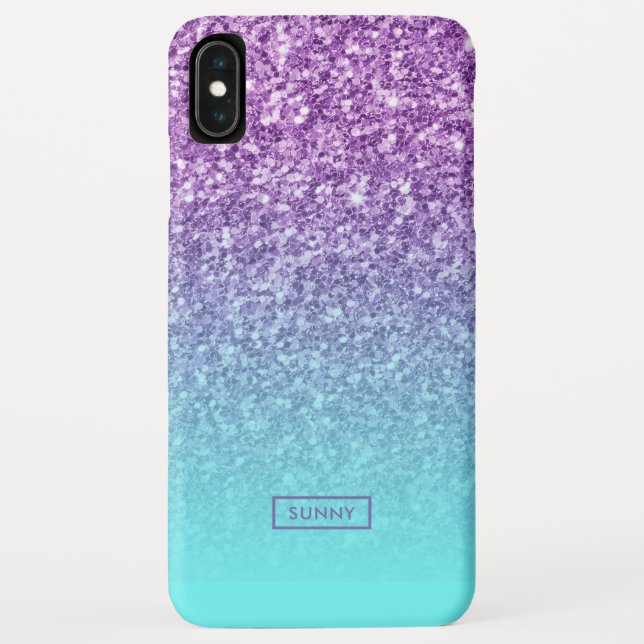 Modern Purple Faux Glitter Turquoise Ombre no.2 Case-Mate iPhone Case (Back)