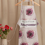 Modern Purple Fig Pattern & You're Figgin' Awesome Apron<br><div class="desc">Modern Purple Fig Pattern & You're Figgin' Awesome</div>