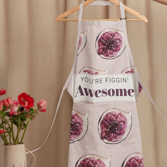 Modern Purple Fig Pattern & You're Figgin' Awesome Apron (Creator Uploaded)