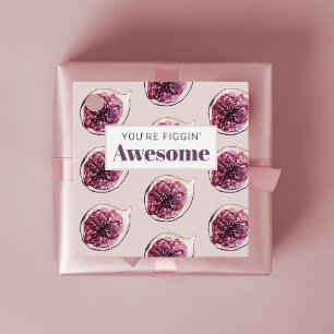 Modern Purple Fig Pattern & You're Figgin' Awesome Favour Tags