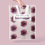 Modern Purple Fig Pattern & You're Figgin' Awesome Reusable Grocery Bag<br><div class="desc">Modern Purple Fig Pattern & You're Figgin' Awesome</div>