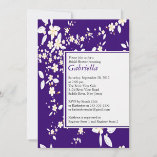 Modern Purple Floral Bridal Shower Invitation