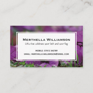 Modern   Purple   Floral   Christian Scripture Business Card
