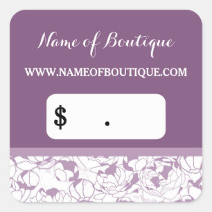 Modern Purple Floral Girly Boutique Price Tags