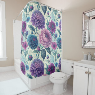 Modern Purple Floral Vintage Dahlia