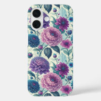 Modern Purple Floral Vintage Dahlia